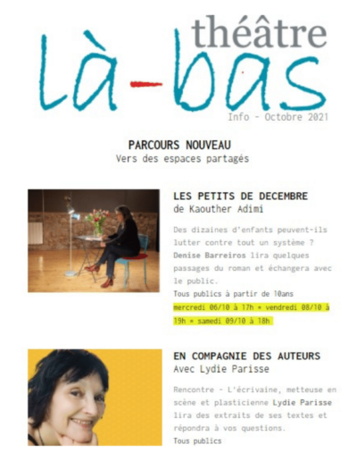 Newsletter pour Là-bas théâtre